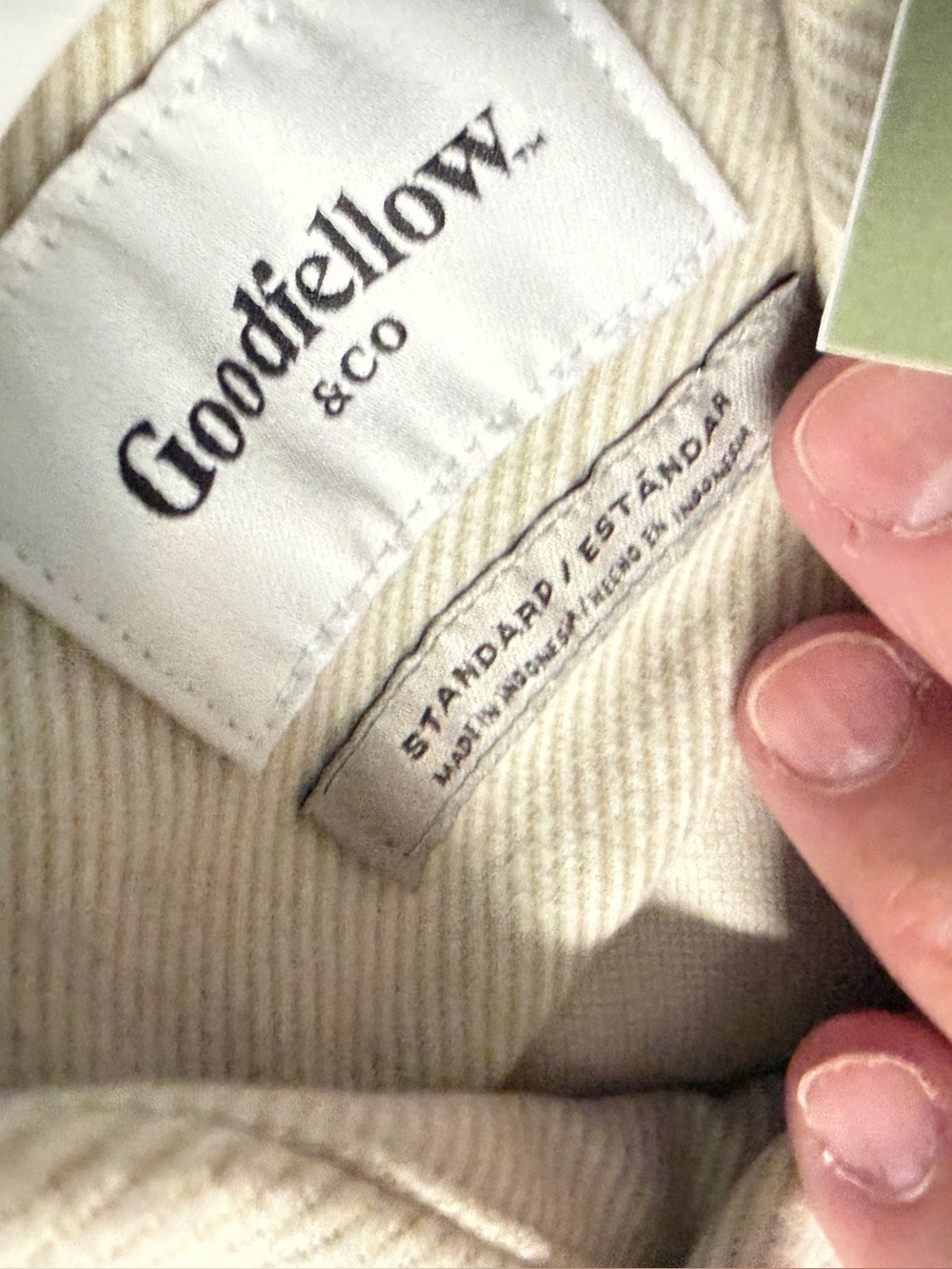Goodfellow & Co Cream corderoyJacket - Light Neutral size small